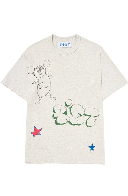 Camiseta Piet Grafitti Vintage Oversized Mescla Banana - NewSkull