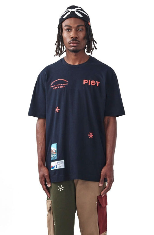 Camiseta Piet Icons Preto/vermelho - NewSkull