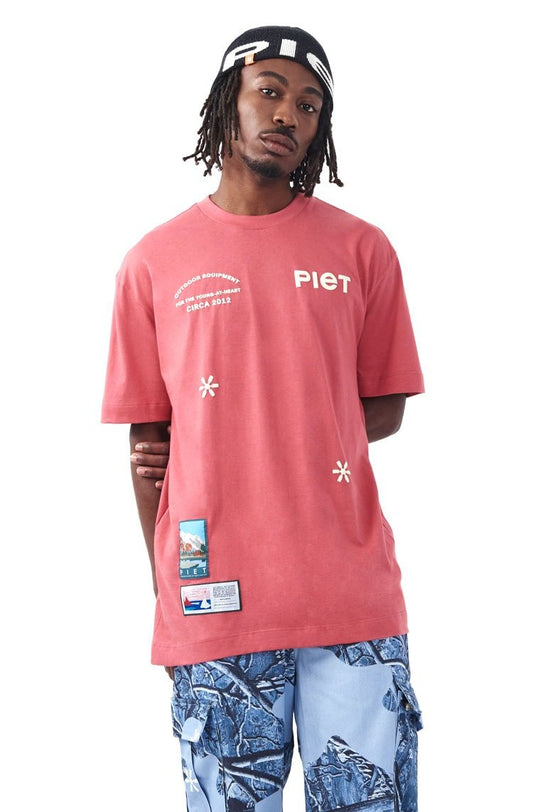 Camiseta Piet Icons Vermelho/Bege - NewSkull