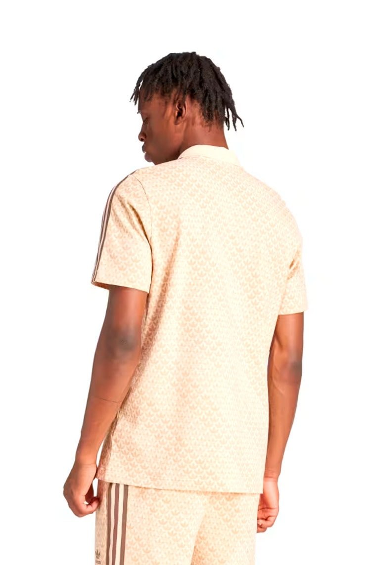 Camiseta Polo Adidas Mono Polo Bege/Marrom IS0250 - NewSkull