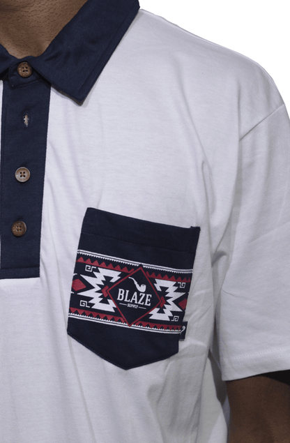 Camiseta Polo Blaze Supply Indiana Branca - NewSkull