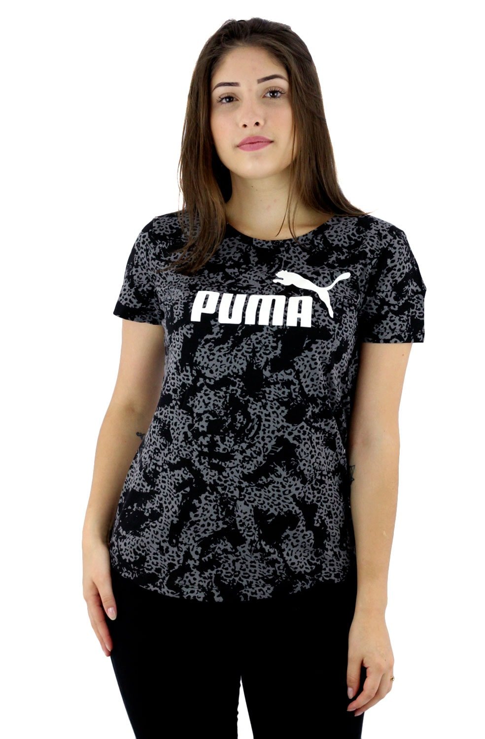 Camiseta Puma Baby Look Elevated Feminina Preta - NewSkull