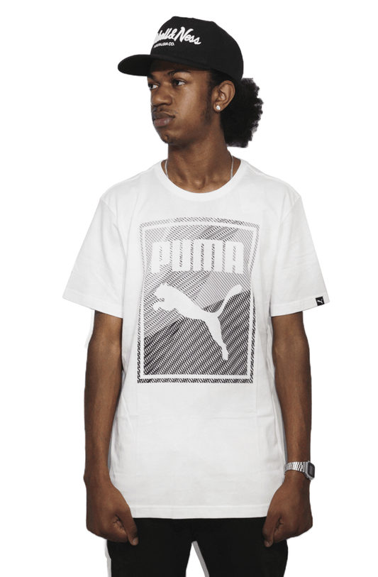 Camiseta Puma Brand Box Logo Branco - NewSkull