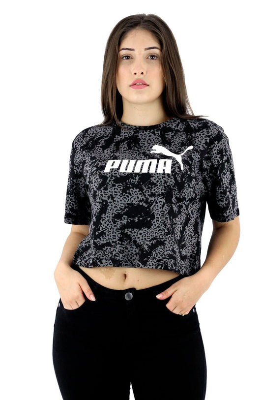 Camiseta Puma Elevated Cropped Feminina Preta - NewSkull