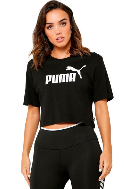 Camiseta Puma Essentials Cropped Feminina Preta - NewSkull