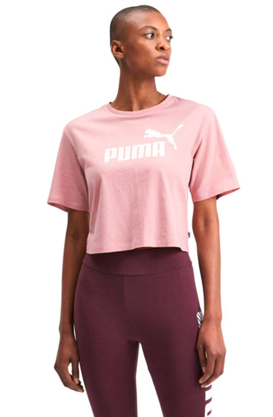 Camiseta Puma Essentials Cropped Feminina Rosa - NewSkull