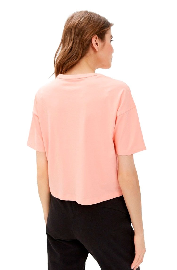 Camiseta Puma Essentials Cropped Small Logo Feminina Rosa - NewSkull