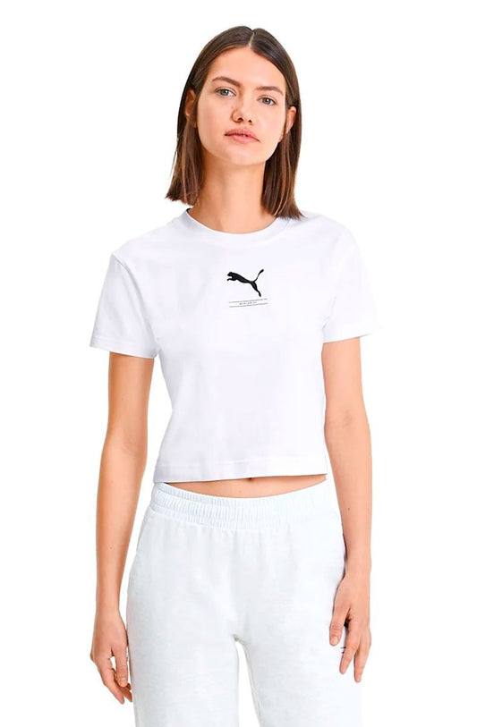 Camiseta Puma Nu - Tility Fitted Cropped Feminina Branca - NewSkull