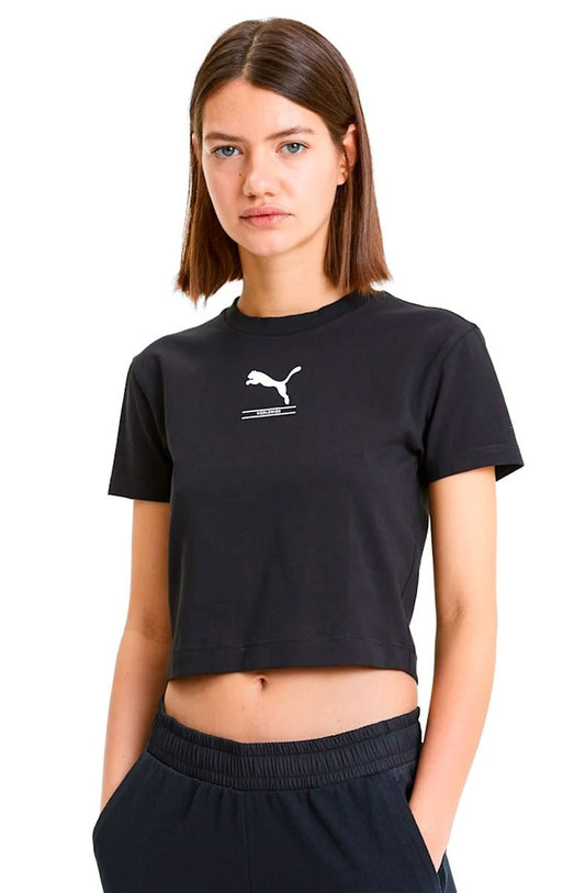 Camiseta Puma Nu - Tility Fitted Cropped Feminina Preta - NewSkull