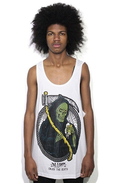 Camiseta Regata Blunt Death Skull Branca - NewSkull