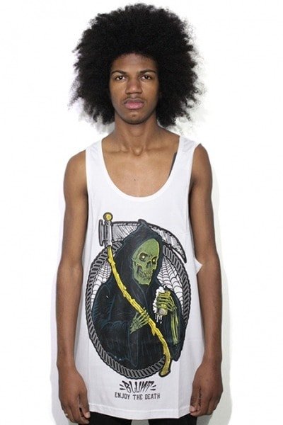 Camiseta Regata Blunt Death Skull Branca - NewSkull
