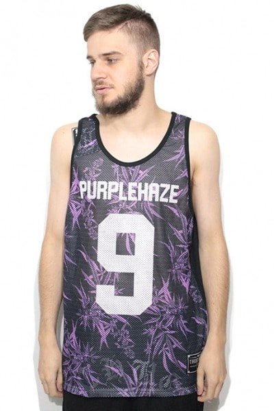 Camiseta Regata Dry Fit Thug Nine Purple Haze Preto/Roxo - NewSkull