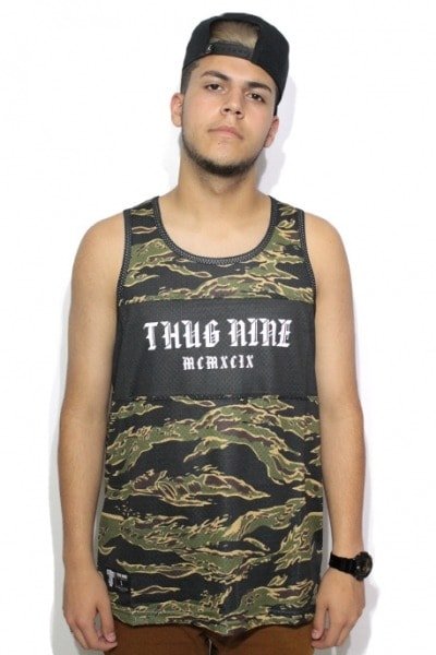 Camiseta Regata Dry Fit Thug Nine Tropikal 09 Camuflado - NewSkull
