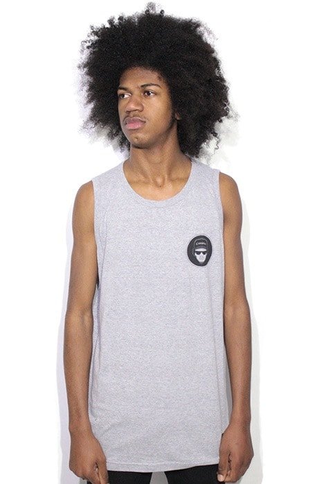 Camiseta Regata Starter Black Label Compton Face Cinza - NewSkull