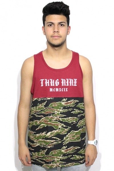 Camiseta Regata Thug Nine Bordeaux 09 Vermelho - NewSkull