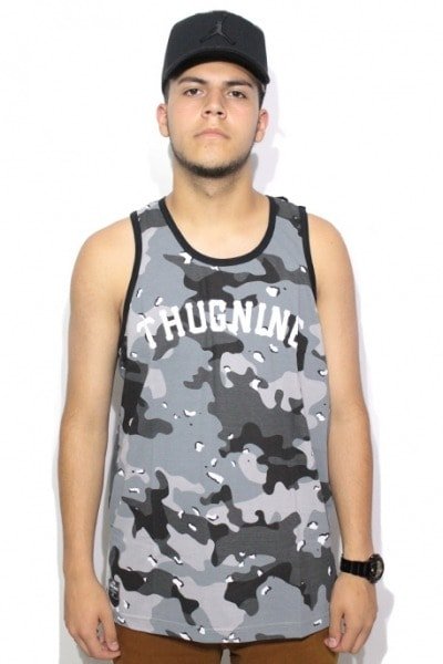 Camiseta Regata Thug Nine Rock 09 Camuflado - NewSkull