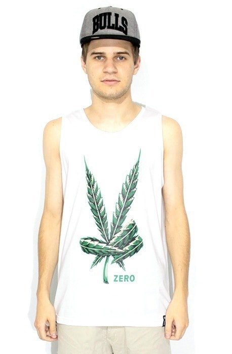 Camiseta Regata Zero Cannabis Branca - NewSkull