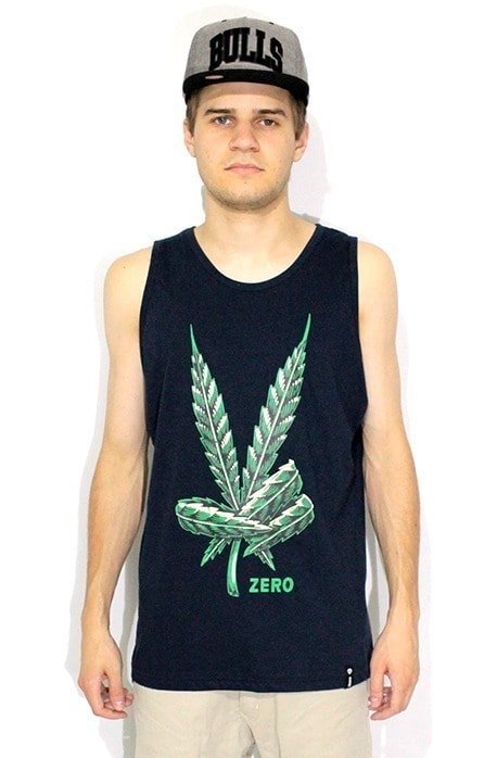 Camiseta Regata Zero Cannabis Marinha - NewSkull