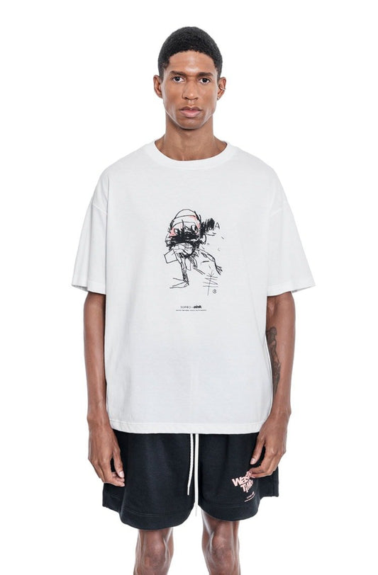 Camiseta Sopro Aflito Tee Branco/Preto - NewSkull