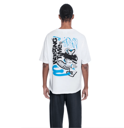 Camiseta Sopro Atrasado Tee Branco/Preto - NewSkull