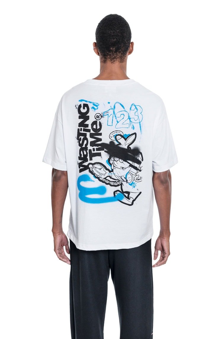 Camiseta Sopro Atrasado Tee Branco/Preto - NewSkull