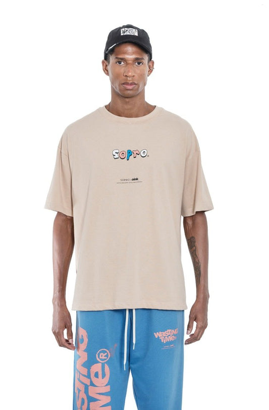 Camiseta Sopro Logo Sopro Tee Bege - NewSkull