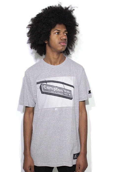 Camiseta Starter Black Label Street Compton Cinza - NewSkull