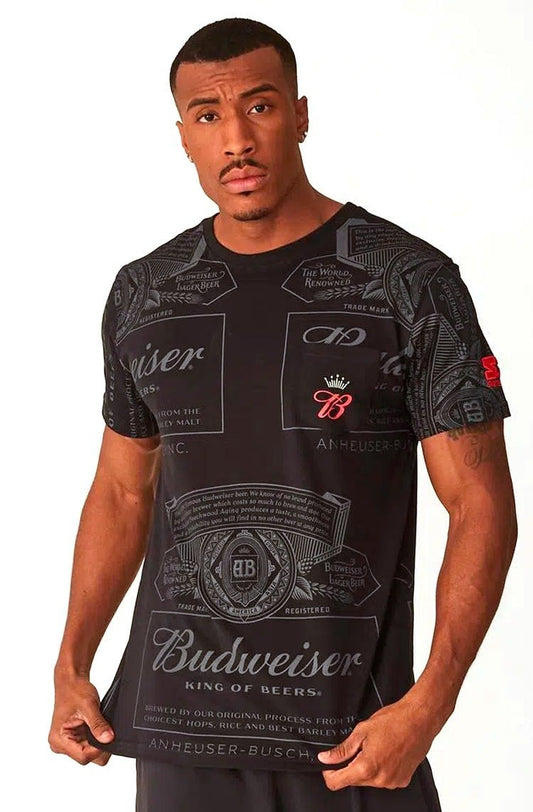 Camiseta Starter Budweiser Preto/Vermelho - NewSkull