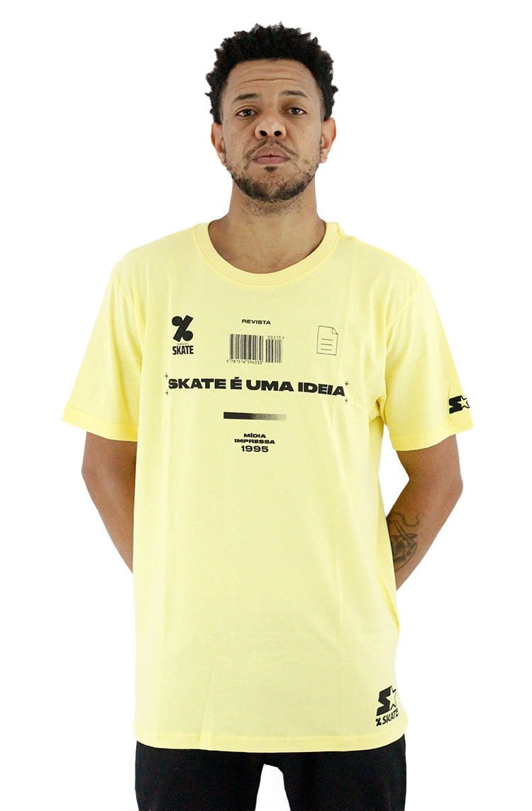 Camiseta Starter Collab Cemporcento Skate Codigo Amarela - NewSkull
