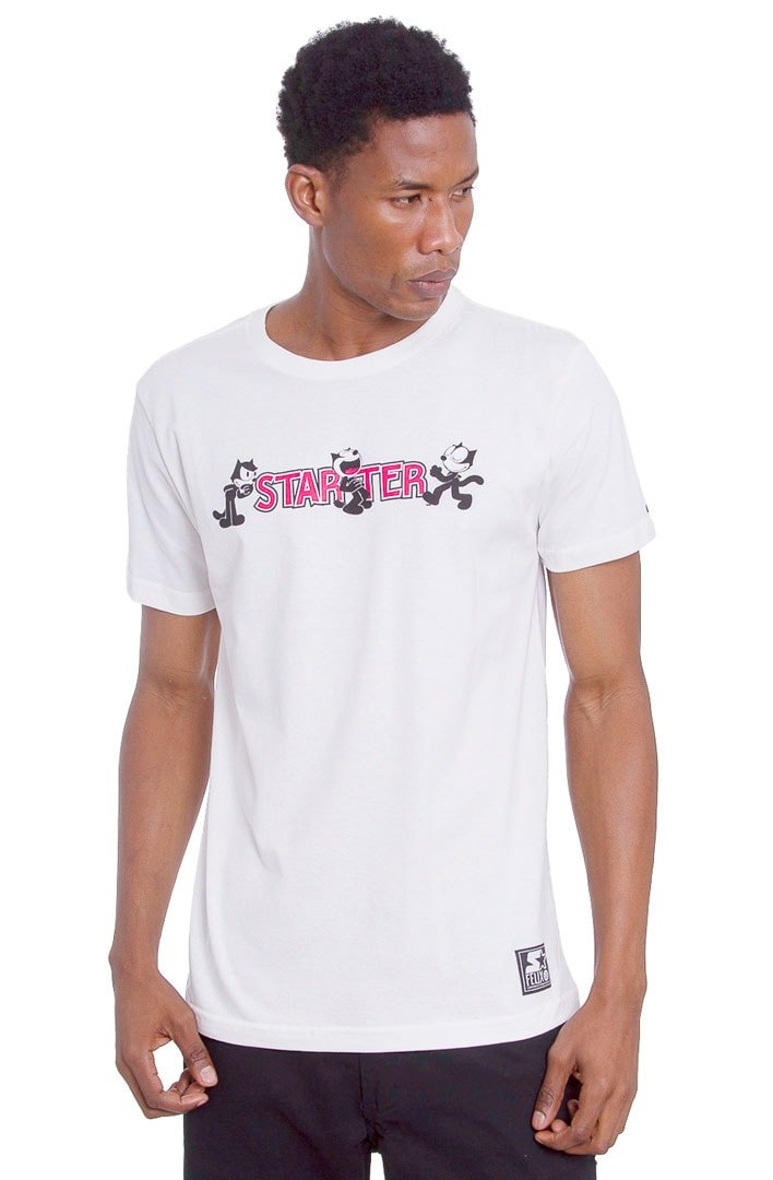 Camiseta STARTER Collab Felix Line Branca - NewSkull