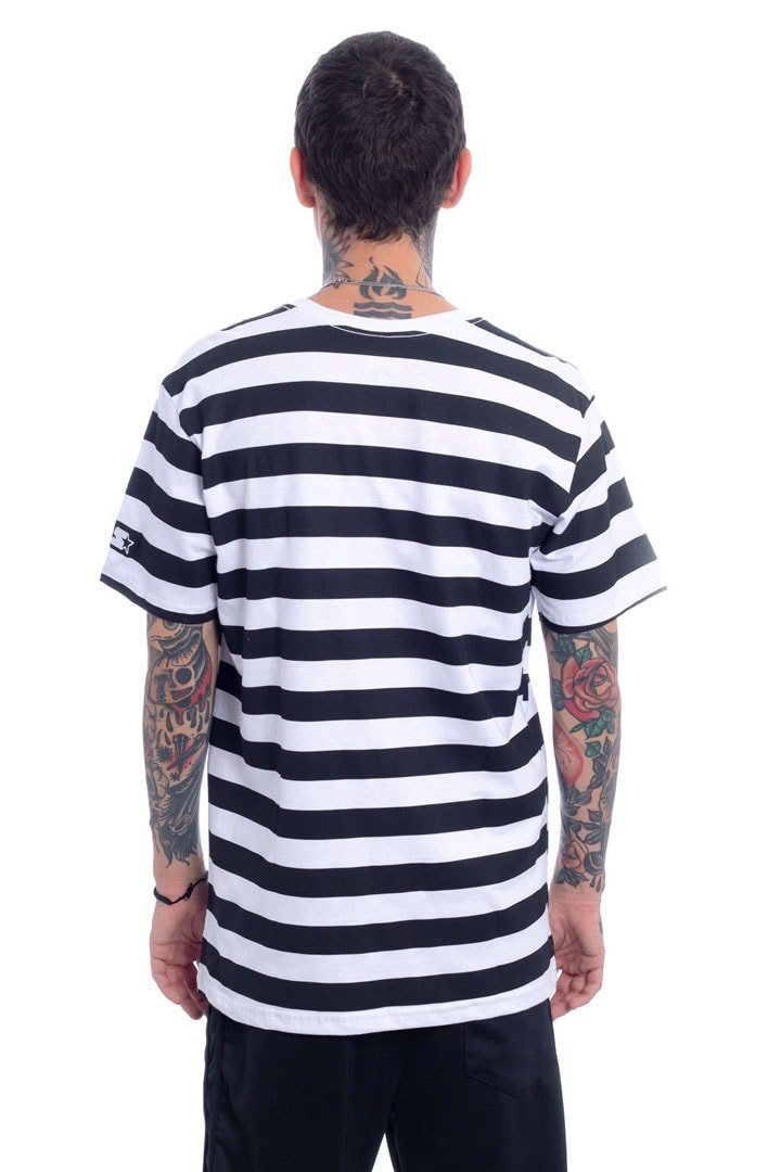 Camiseta STARTER Collab Felix Listrada Branca/Preta - NewSkull