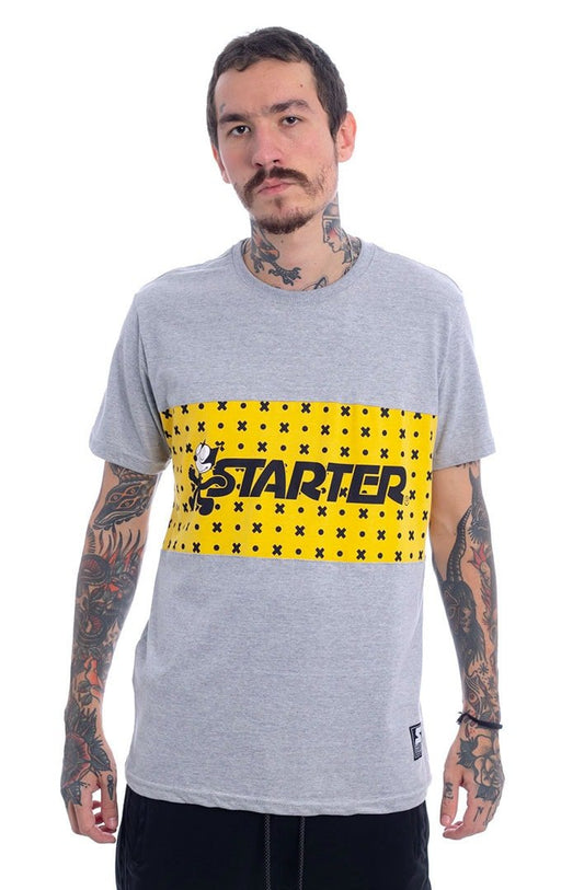 Camiseta STARTER Collab Felix Walk Cinza/Amarela - NewSkull