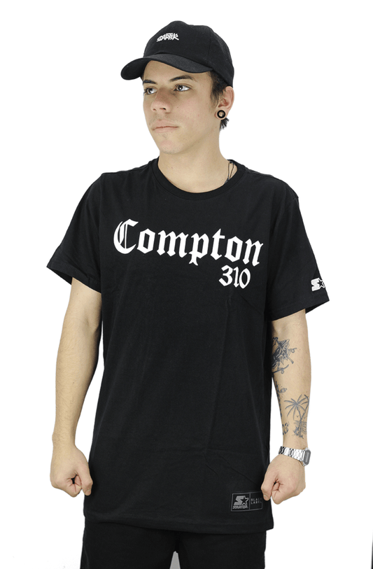 Camiseta Starter Compton 310 Preta/Branca - NewSkull