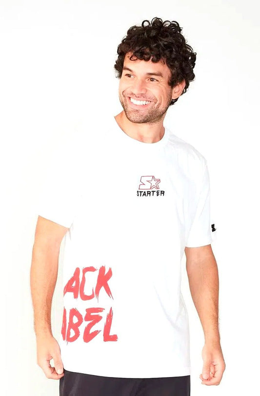 Camiseta Starter Estampada Off White/Vermelho/Preto - NewSkull