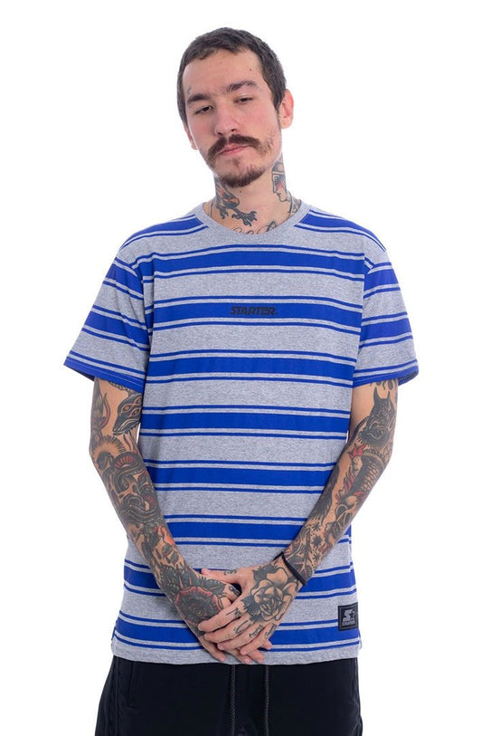 Camiseta STARTER Listrada Cinza/Azul - NewSkull