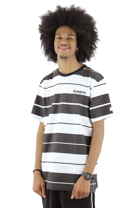 Camiseta STARTER Listrada Compton Branca/Preta - NewSkull