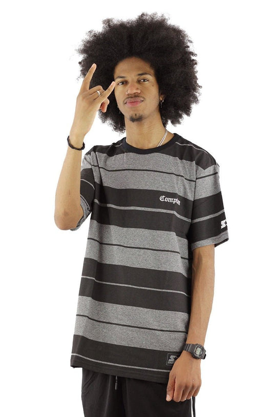 Camiseta STARTER Listrada Compton Cinza/Preta2 - NewSkull