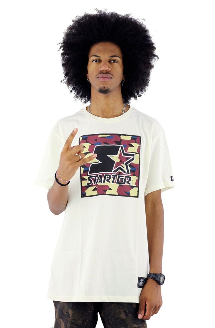 Camiseta Starter Logo Block Bege - NewSkull