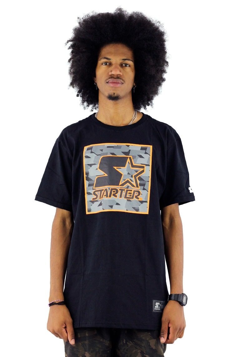 Camiseta Starter Logo Block Preta - NewSkull