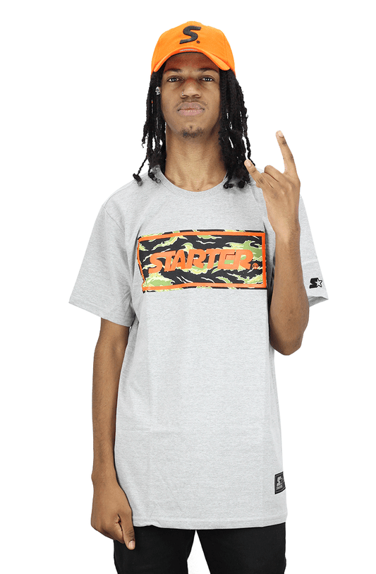 CAMISETA STARTER LOGO BOX CAMUFALDO CINZA - NewSkull