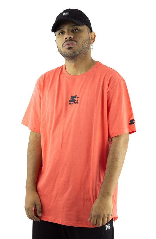 Camiseta Starter Logo Centro Salmão/Preto - NewSkull
