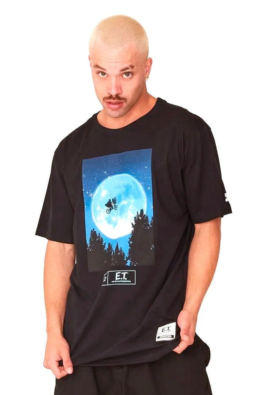 Camiseta Starter Logo E.T. Preto/Azul - NewSkull