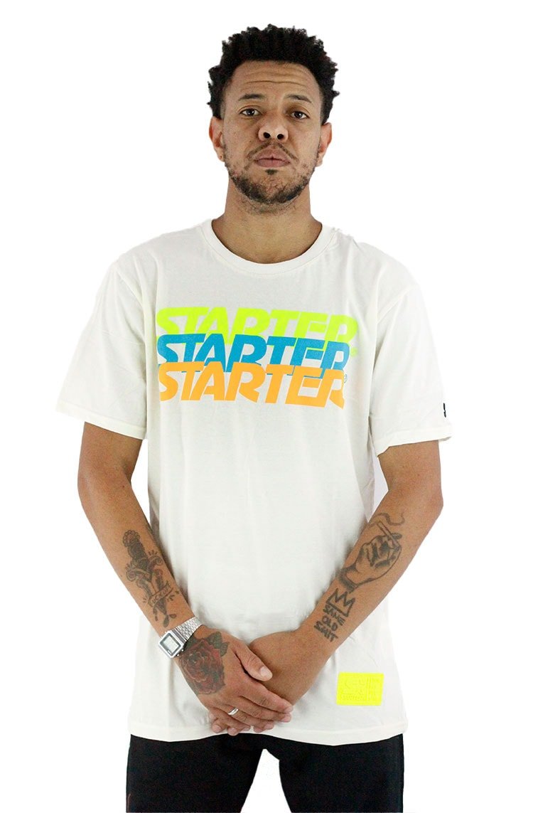 Camiseta Starter Logo Neon Bege - NewSkull