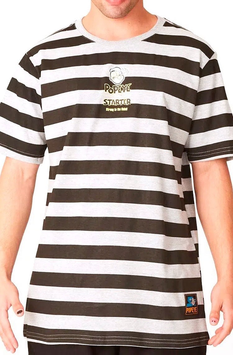 Camiseta Starter Logo Popeye Cinza/Preto - NewSkull