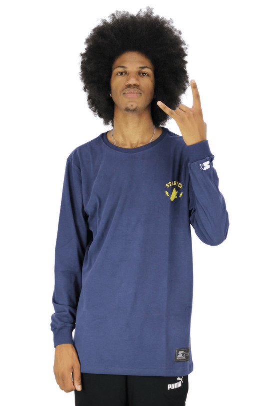 CAMISETA STARTER MANGA LONGA DAMN AZUL - NewSkull