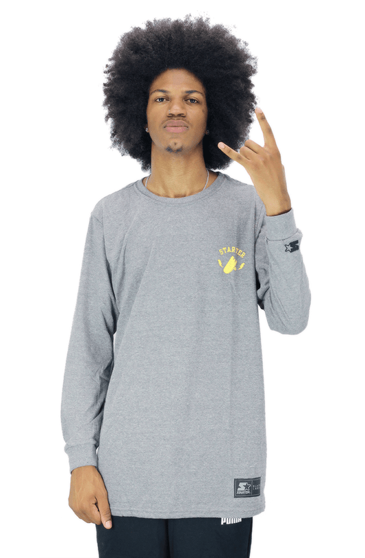 CAMISETA STARTER MANGA LONGA DAMN CINZA - NewSkull