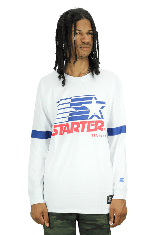 CAMISETA STARTER MANGA LONGA STRIPES BRANCA - NewSkull