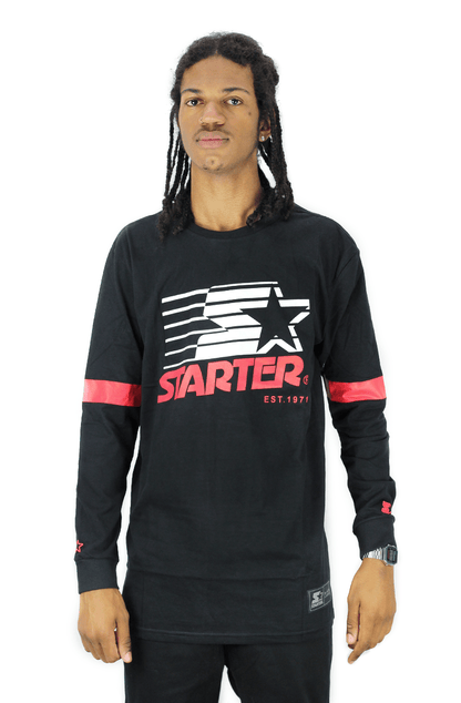 CAMISETA STARTER MANGA LONGA STRIPES PRETO - NewSkull