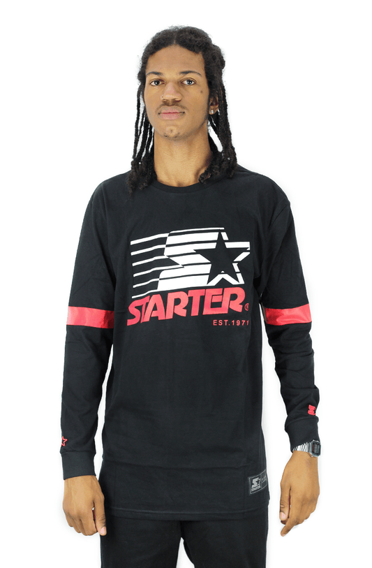 CAMISETA STARTER MANGA LONGA STRIPES PRETO - NewSkull