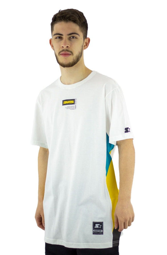 Camiseta Starter Multicolor Branca/Verde/Amarela - NewSkull